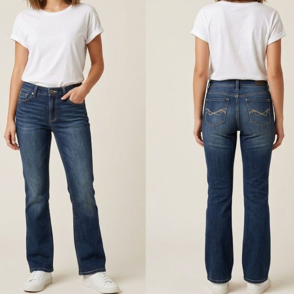Nine West Vintage American Blues Classic Rise Bootcut Jeans in Dark Wash SZ 10